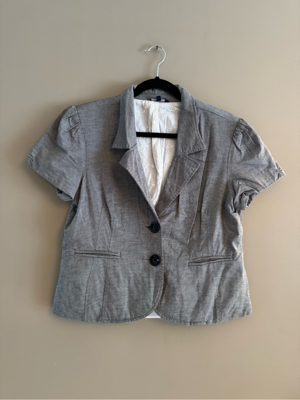 Reitmans Gray Short Sleeve Blazer